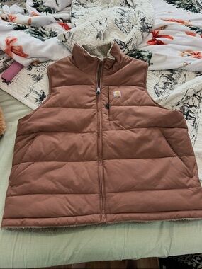 Carhartt Dusty Rose Quilted Sherpa-Lined Puffer Vest